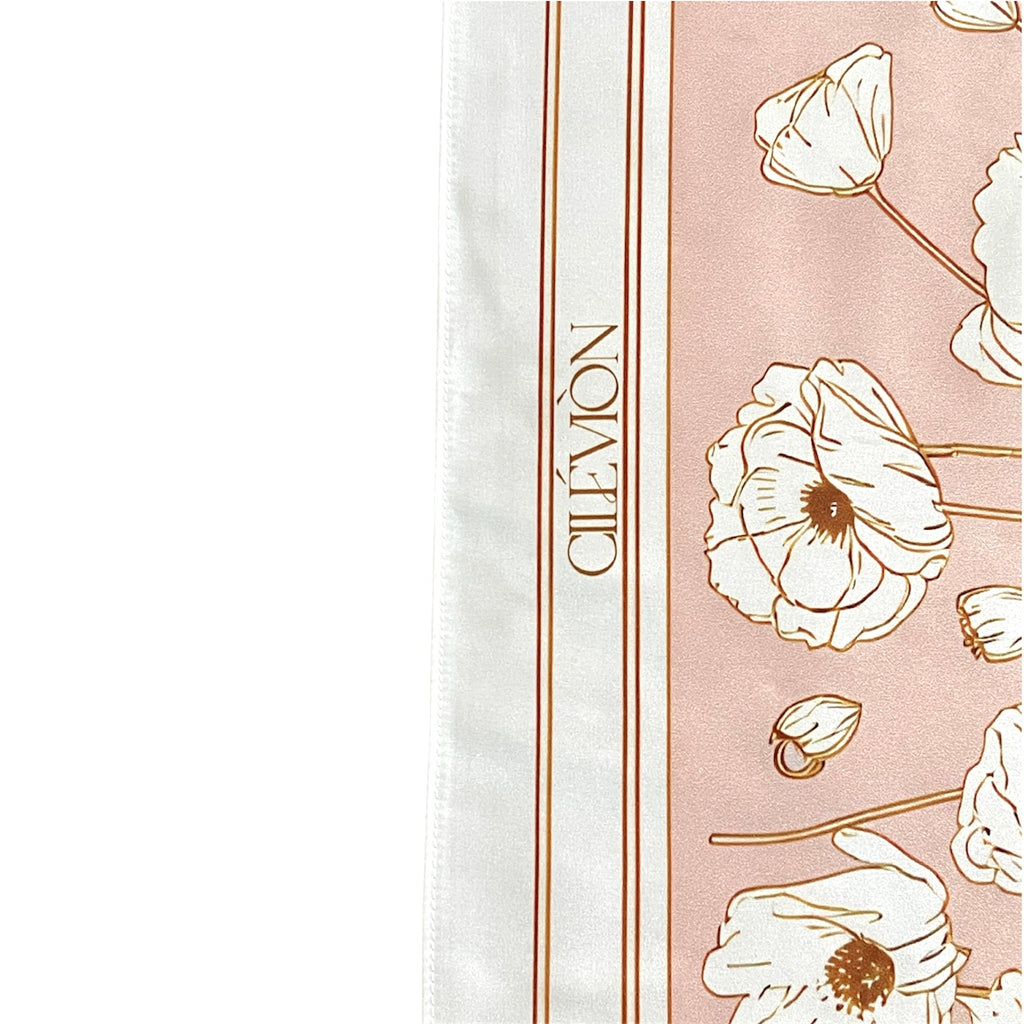 VINTAGE POPPÝ SATIN SCARF | BLUSH PINK