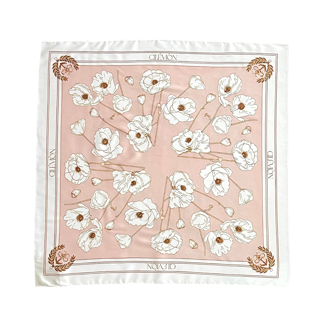 VINTAGE POPPÝ SATIN SCARF | BLUSH PINK