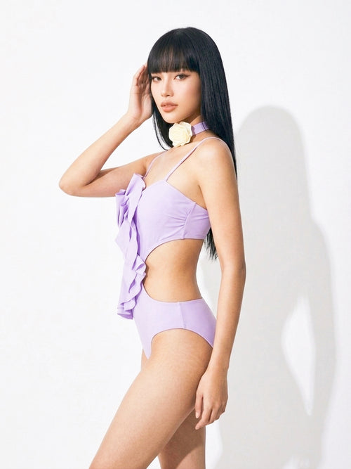 Lavender Ruffle | Classic One-Piece Swimsuit